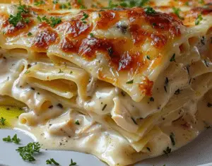 Creamy Chicken Lasagna with White Sauce