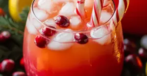 Festive Candy Cane Holiday Punch