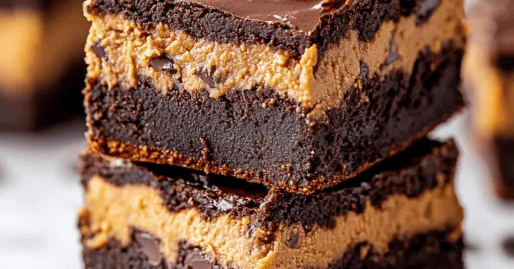 Peanut Butter Cookie Dough Brownie Bars