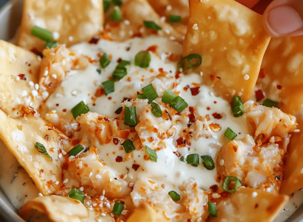 Creamy Crab Rangoon Dip – A Savory, Cheesy Appetizer
