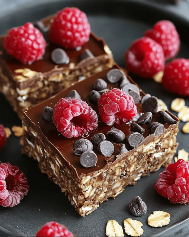 No-Bake Raspberry Chocolate Oat Squares