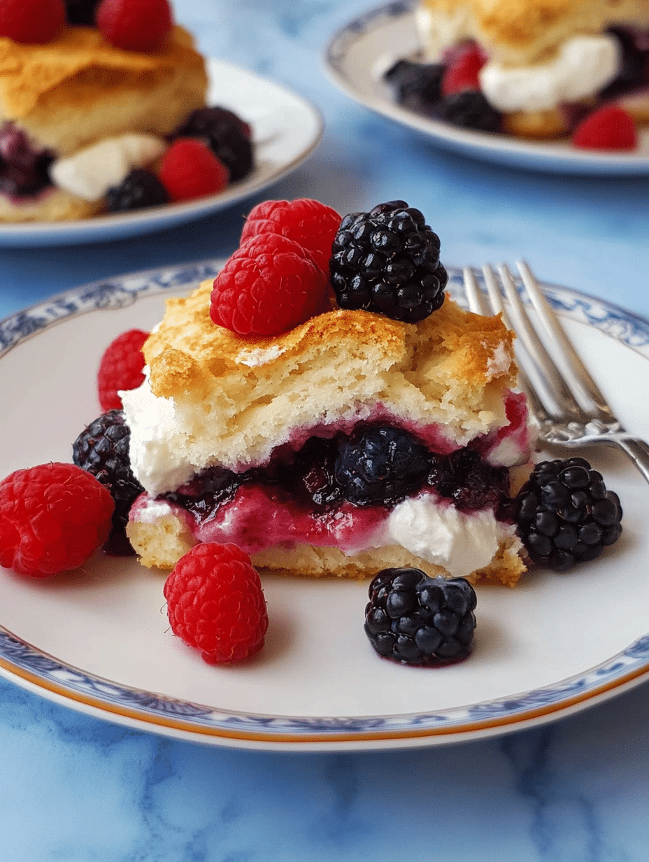 Mixed Berry Shortcake with whipped cream