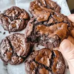 a hand holding a brown cookie