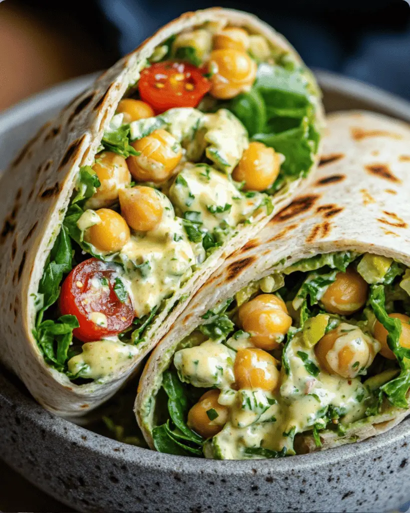 Chickpea Salad Wraps – Fresh Power Lunch Idea With 1 Simple Dressing